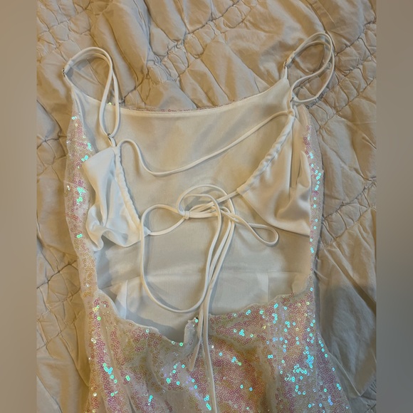 Lucy in the Sky white iridescent prom dress - Picture 6 of 8